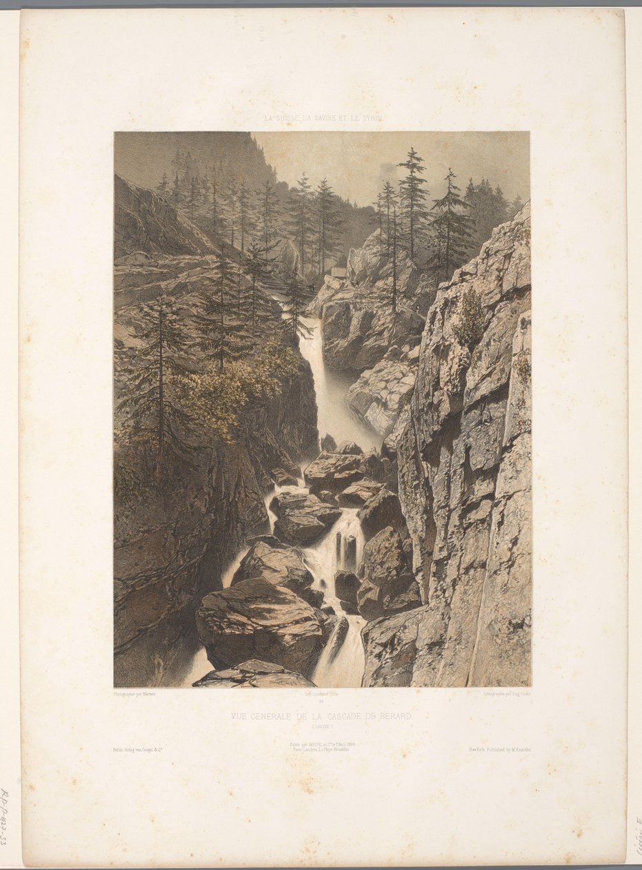 Veduta della cascata di Bérard da Eugene Ciceri