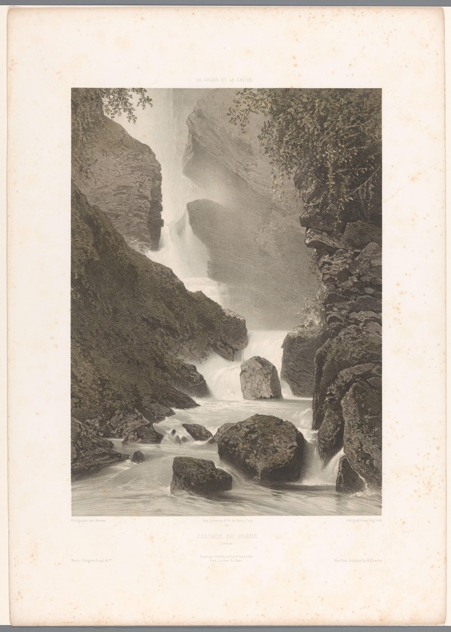 Veduta della cascata di Chède da Eugene Ciceri
