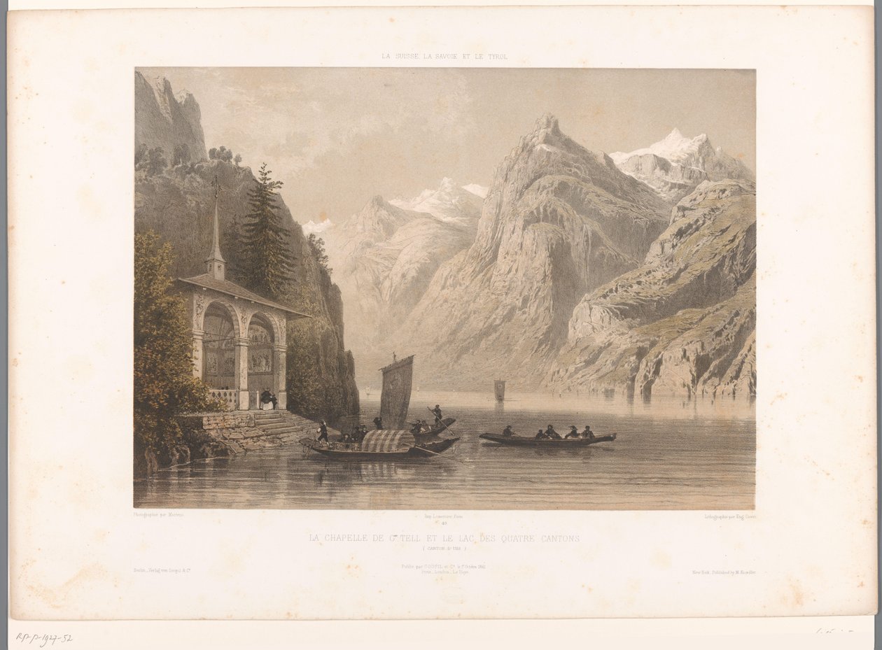 Vista sulla Cappella di Tell sul Lago dei Quattro Cantoni da Eugene Ciceri