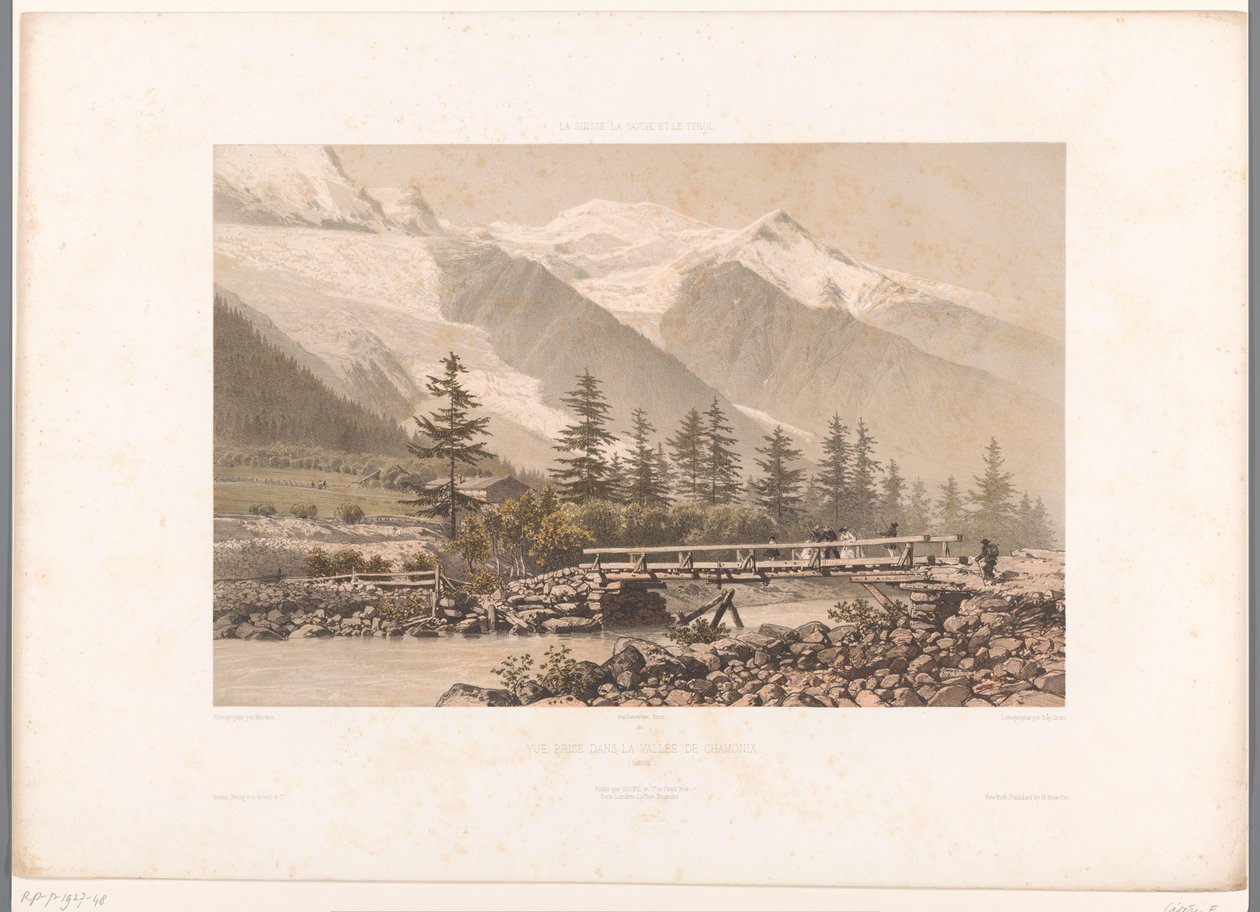 Veduta della valle di Chamonix con il fiume Arve da Eugene Ciceri