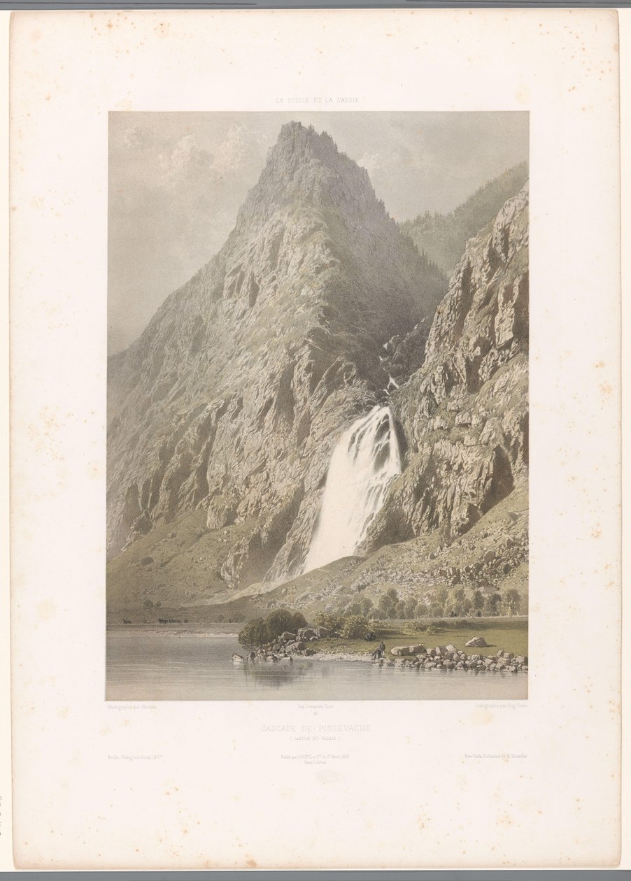 Veduta della cascata di Pissevache da Eugene Ciceri