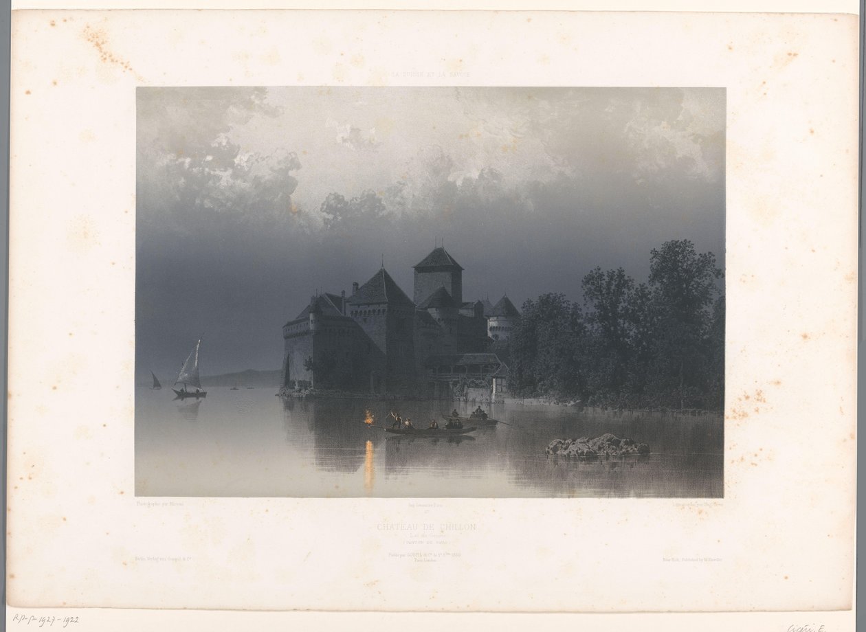 Veduta del Castello di Chillon sul Lago di Ginevra da Eugene Ciceri