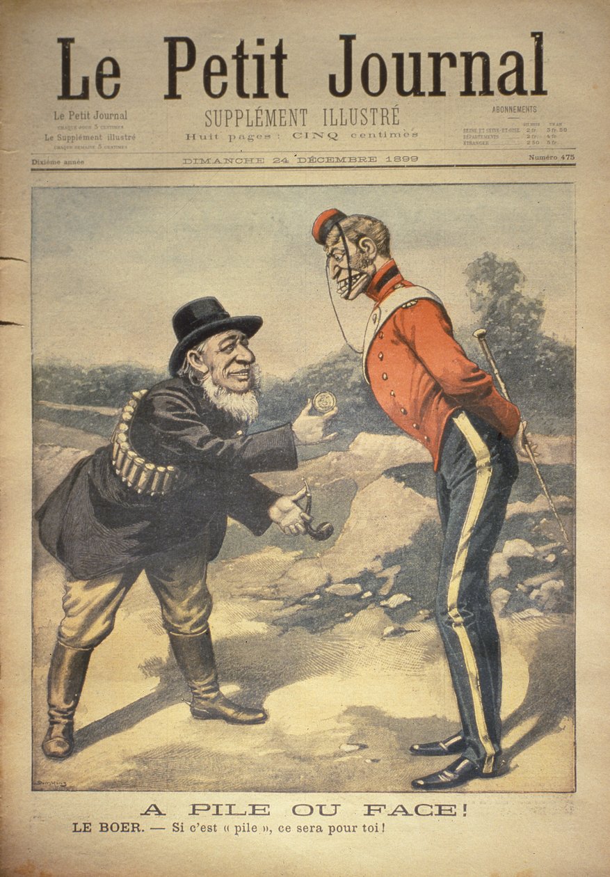 Testa o croce! Il boero: se è croce è per te!, copertina di Le Petit Journal, 24 dicembre 1899 da Eugene Damblans