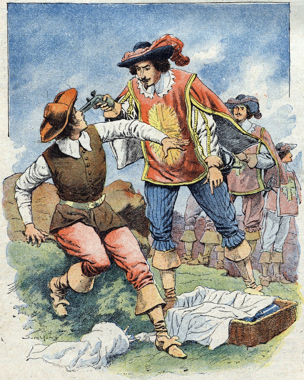 Illustrazione per "Les Trois Mousquetaires" (I tre moschettieri) da Eugene Damblans