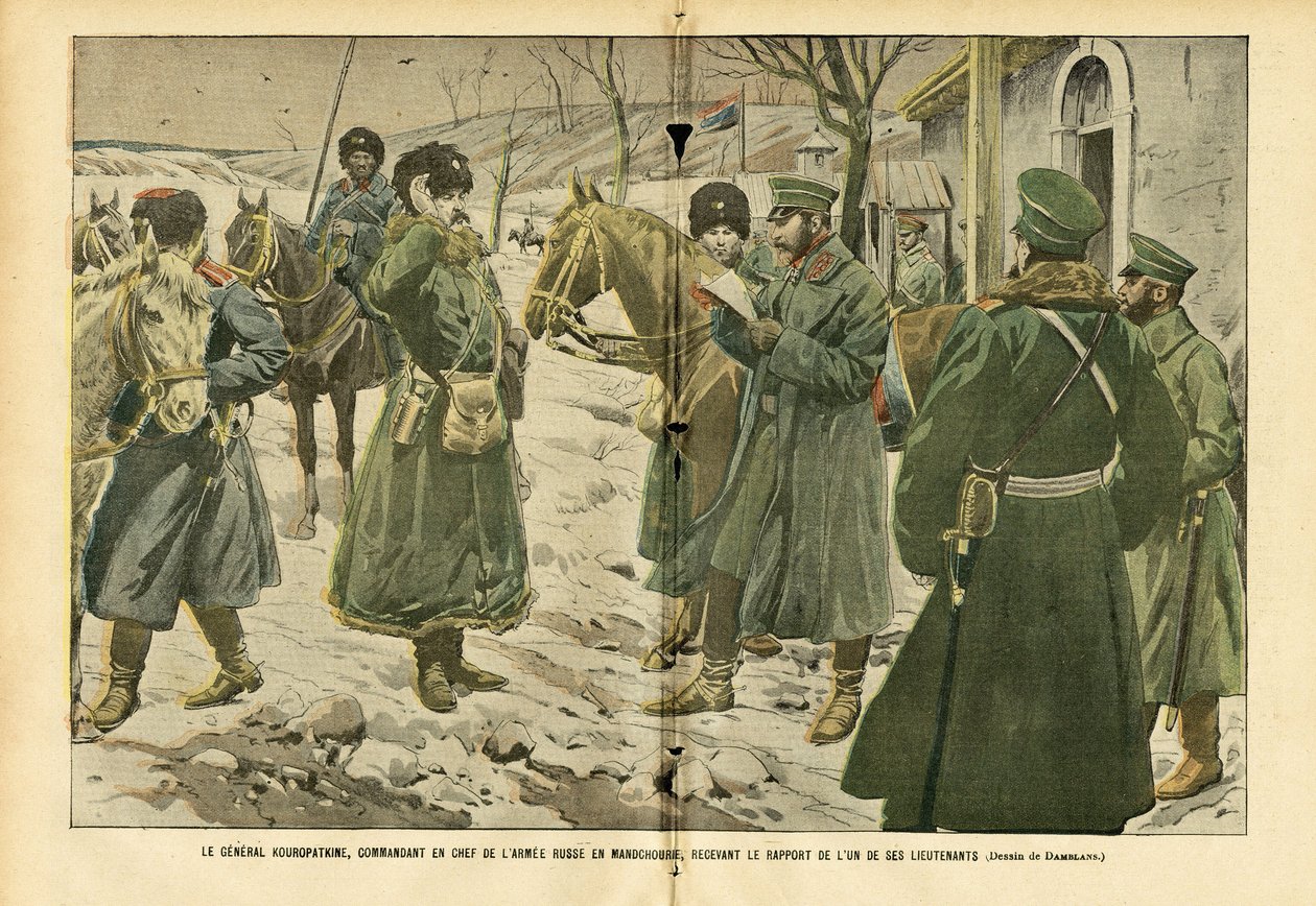 Illustrazione di Eugene Damblans (1865-1945) in Le Pèlerin, 05/03/05 - Il generale Kuropatkin, comandante in capo dell