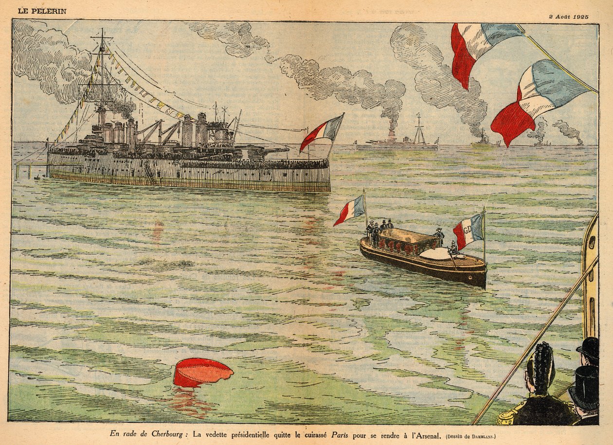 Lo Stendardo Presidenziale, Porto di Cherbourg, doppia pagina in 