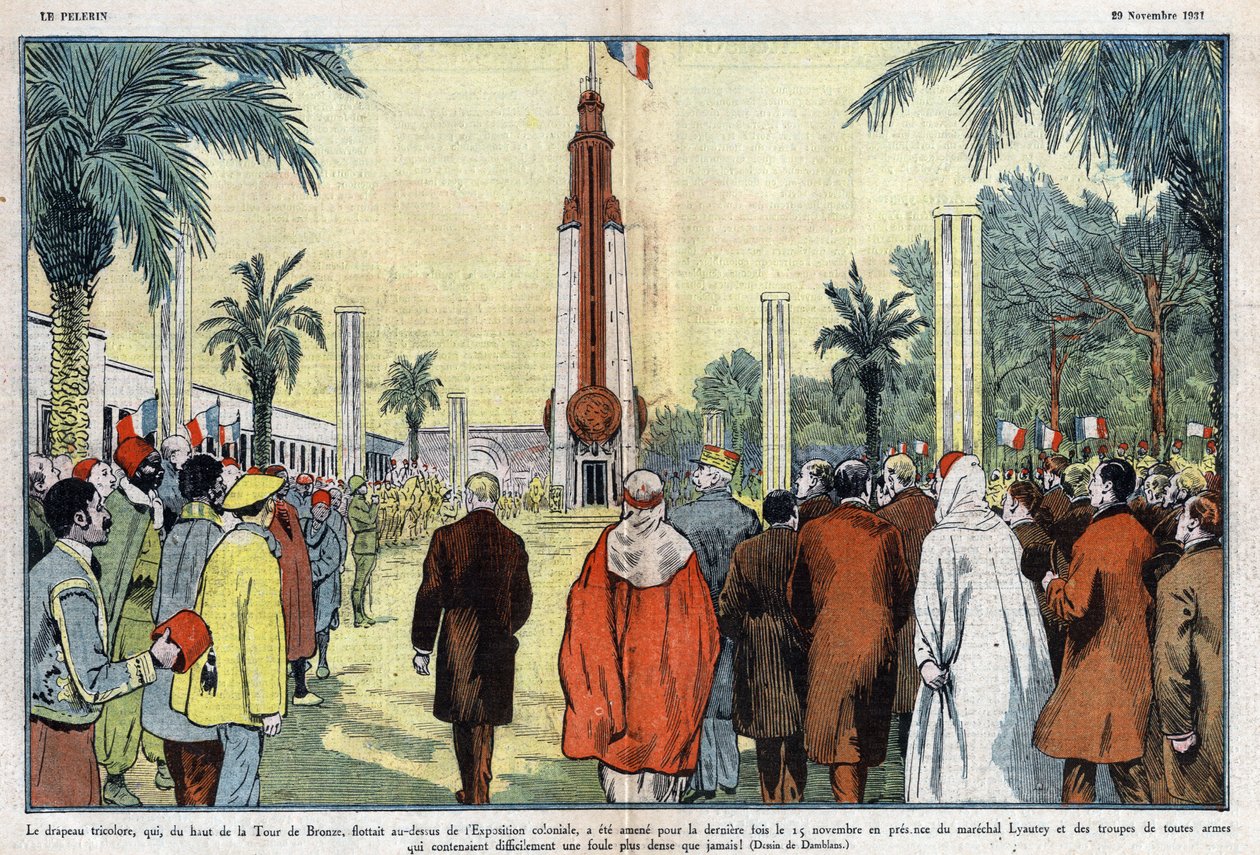 La bandiera tricolore, che sventolava dalla cima della Torre di Bronzo sopra l