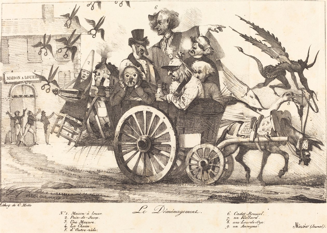 Le Déménagement de la Censure, c. 1821 da Eugene Delacroix, Charles Etienne Pierre Motte