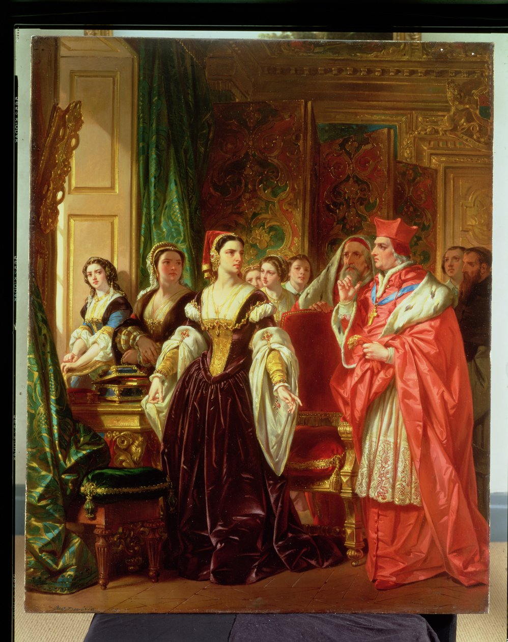 Una scena da Enrico VIII di Shakespeare; Cardinale Wolsey e Caterina d