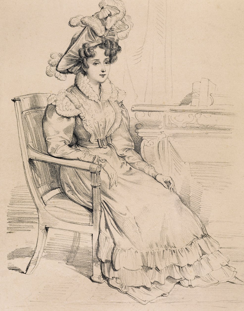 Ritratto di Harriet Smithson, attrice irlandese e prima moglie del compositore francese Hector Berlioz da Eugene Deveria