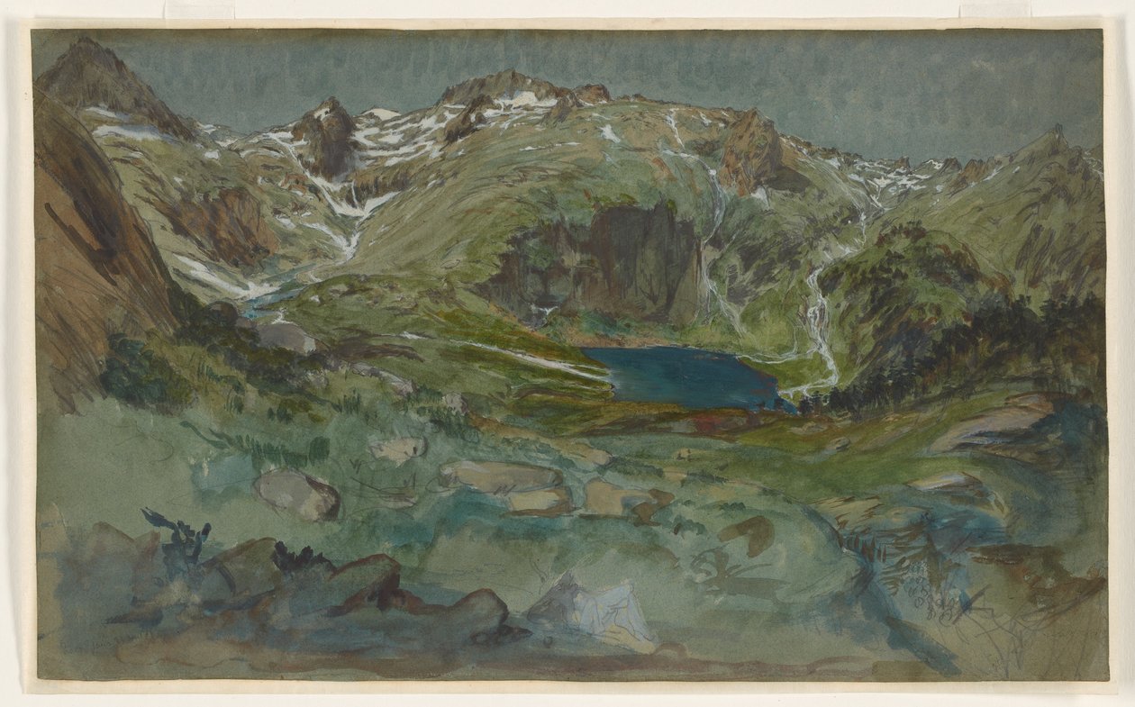 Veduta del Lac d’Espingo e del Cirque d’Espingo nei Pirenei da Eugene Emmanuel Viollet le Duc