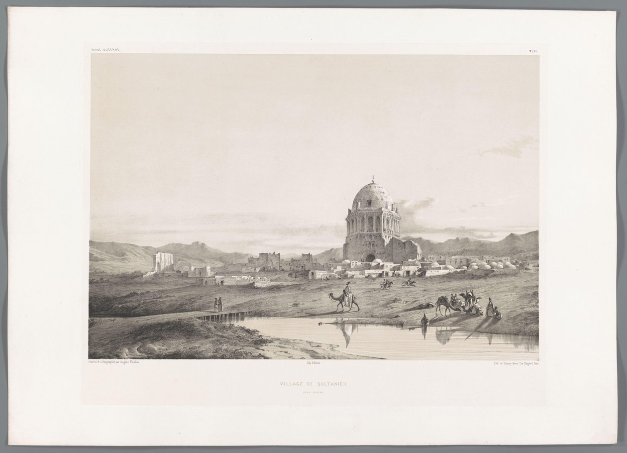 Vista del villaggio di Soltaniyeh da Eugene Flandin