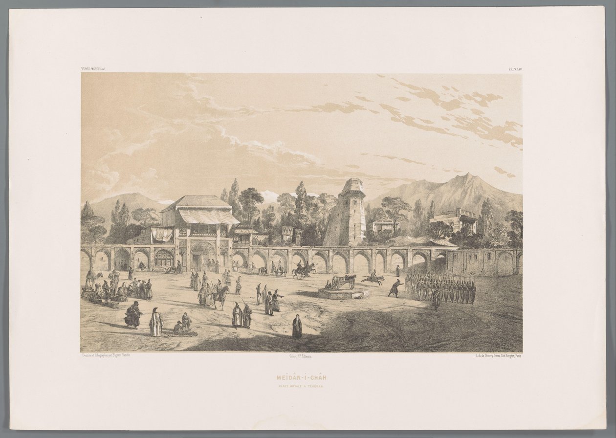 Meidan i Shah, il piazzale reale a Teheran da Eugene Flandin