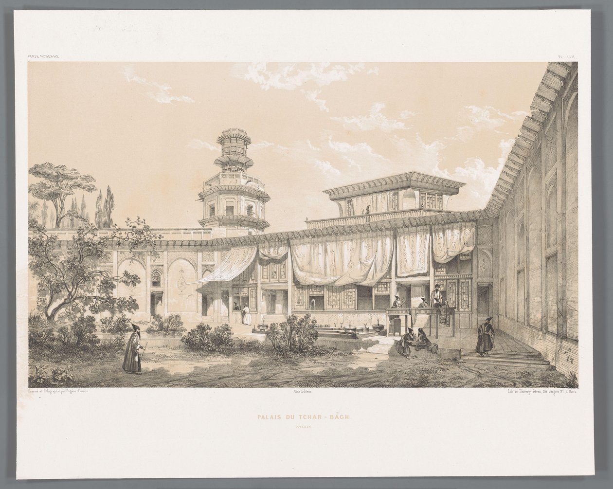 Palazzo Char Bagh a Isfahan da Eugene Flandin