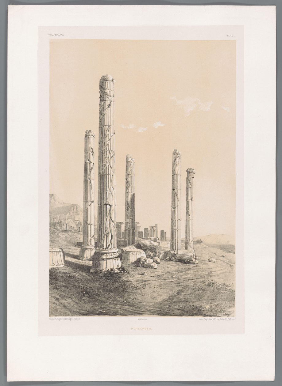 Rovine di Persepoli da Eugene Flandin