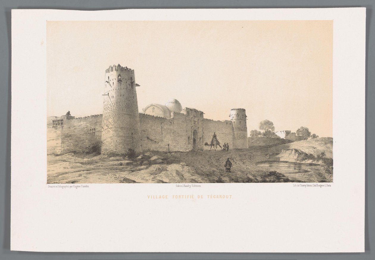 Villaggio fortificato di Taghrud da Eugene Flandin