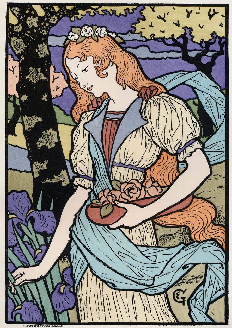 Arte. Donne in stile Art Nouveau. Illustrazione di E. Grasset, Francia, c.1890 da Eugene Grasset