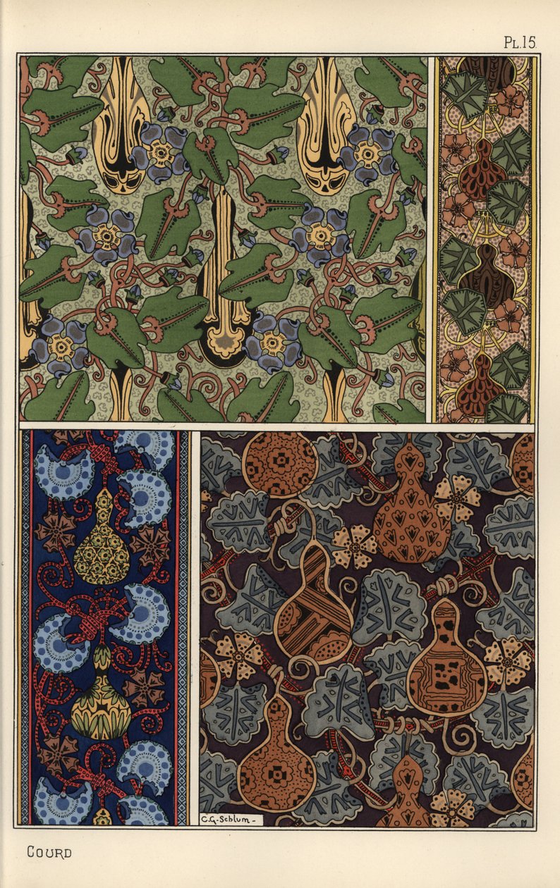 Zucca in motivi di tessuto e carta da parati da Eugene Grasset