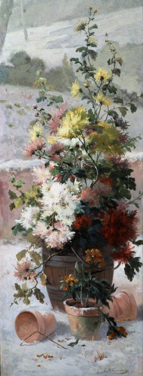 Fiori di stagione - Inverno. Dipinto di Eugene Henri Cauchois (1850-1911). Collezione privata. da Eugene Henri Cauchois