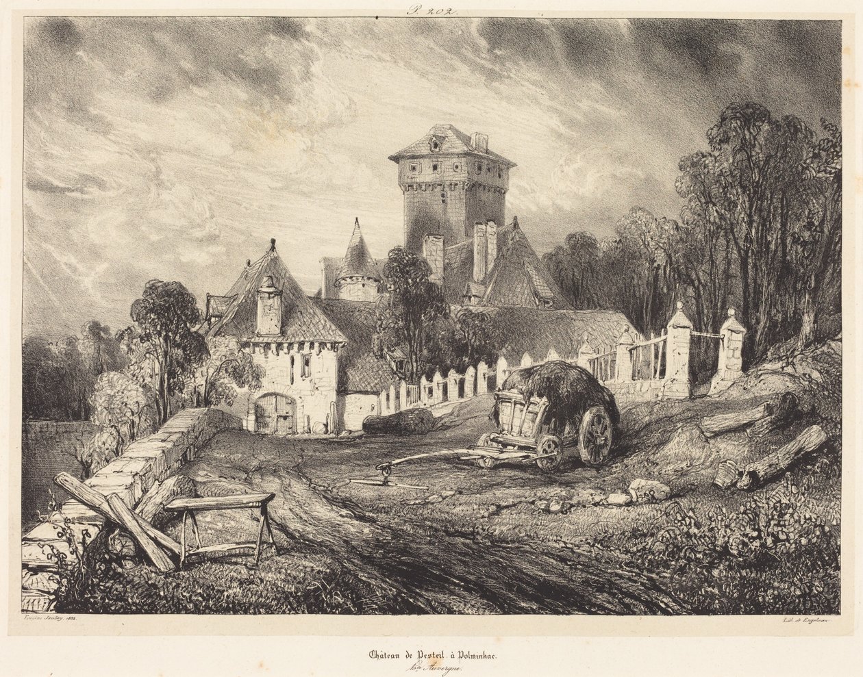 Castello di Pesteil a Polminhac da Eugene Isabey