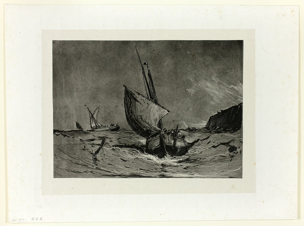 Barca da pesca in burrasca da Eugene Isabey