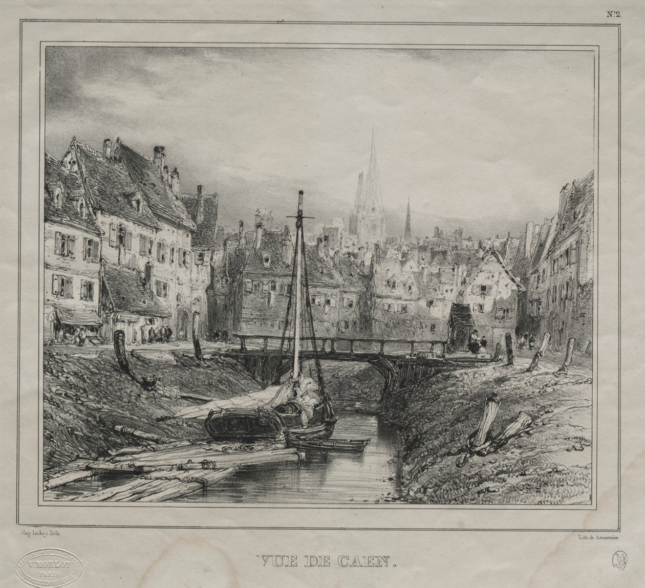 Veduta di Caen da Eugene Isabey