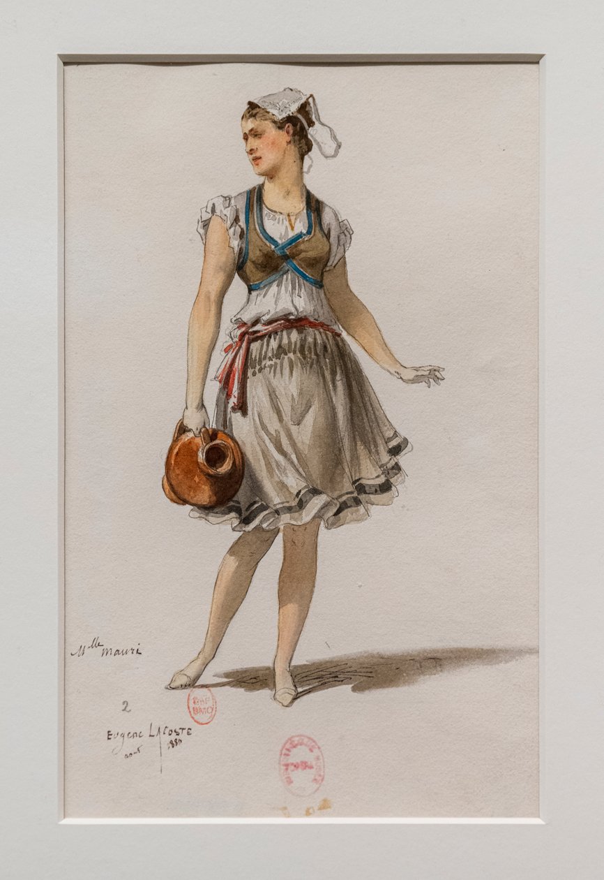 La Korrigane. Balletto di Charles-Marie Widor, modello di costume da Eugene Lacoste