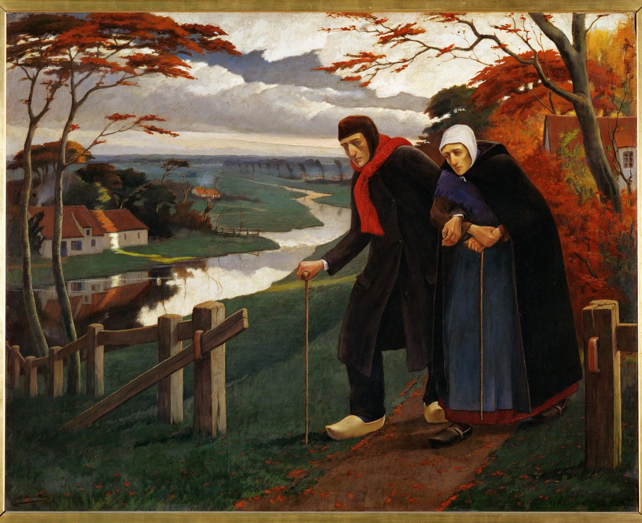 Tardo autunno, anche Il cieco (dipinto su tela) da Eugene Laermans