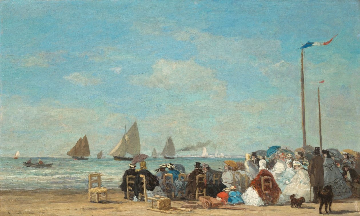 Scena di spiaggia a Trouville, 1863 da Eugene Louis Boudin