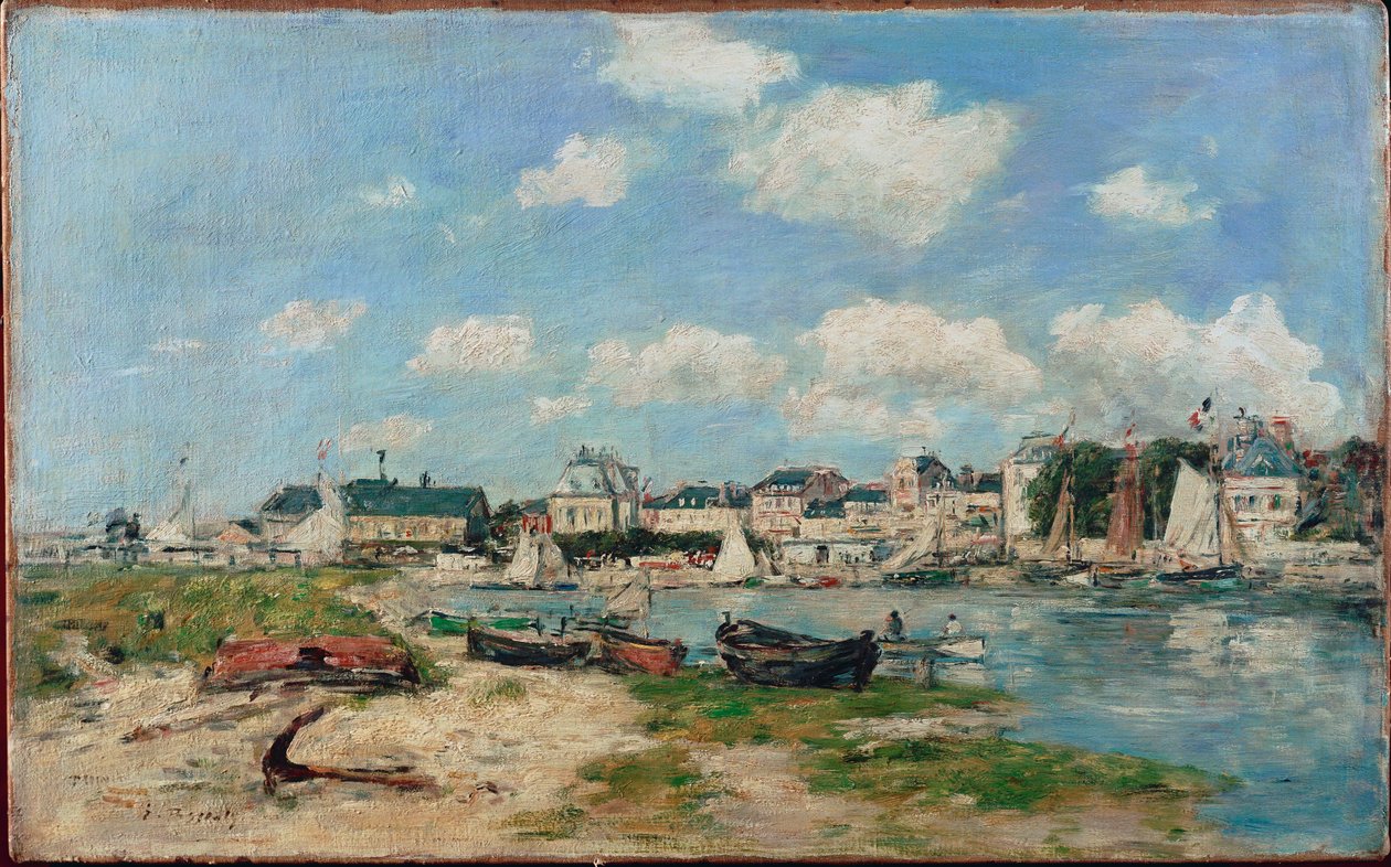 Spiaggia di Trouville, Francia (olio su tela) da Eugene Louis Boudin