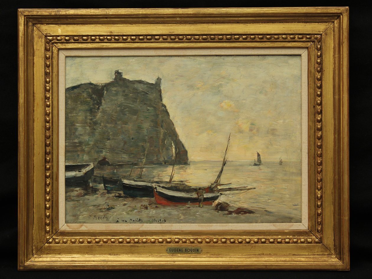 Barche a Etretat, c.1860 da Eugene Louis Boudin