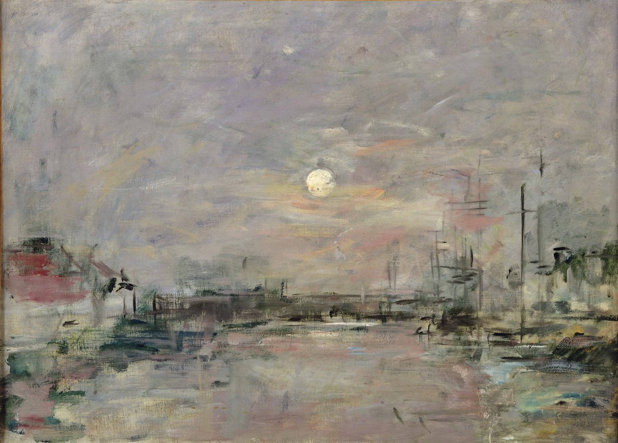 Crepuscolo sul molo commerciale a Le Havre da Eugene Louis Boudin