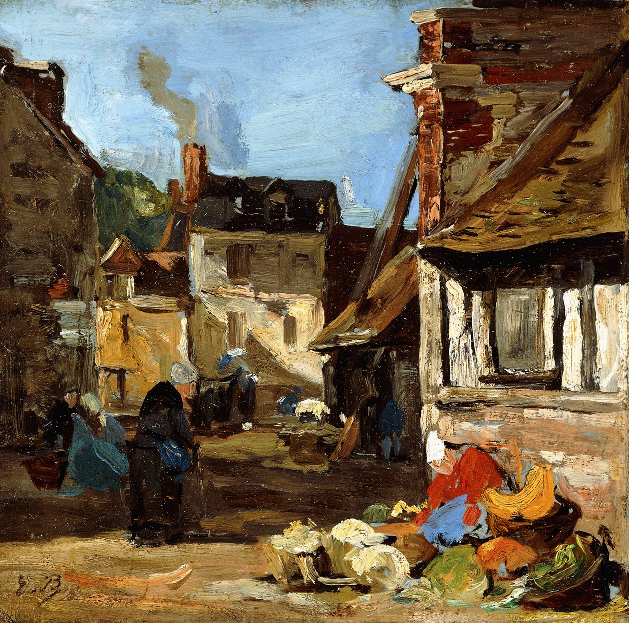 Honfleur, Piazza del Mercato di Santa Caterina da Eugene Louis Boudin