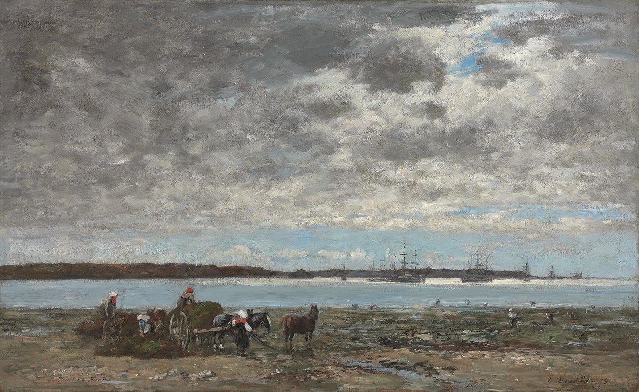 Raccolta di kelp, porto di Brest da Eugene Louis Boudin