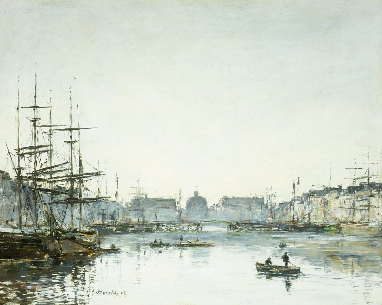 Le Havre, Le Bassin du Commerce, 1894 da Eugene Louis Boudin