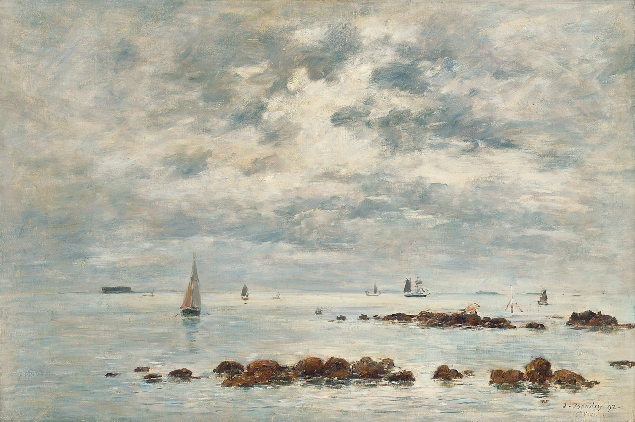 Bassa marea, Saint Vaast la Hougue da Eugene Louis Boudin