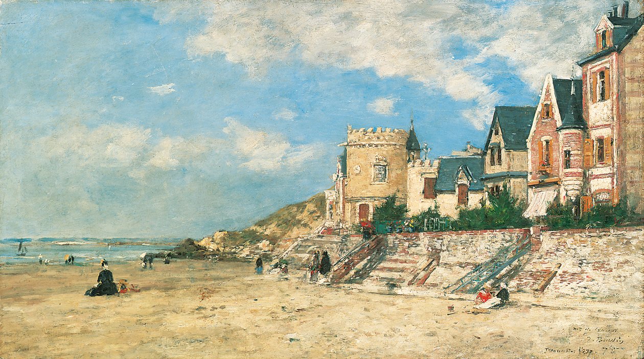 Torre Malakoff e la Riva a Trouville; La Tour Malakoff et le Rivage a Trouville, 1877 da Eugene Louis Boudin