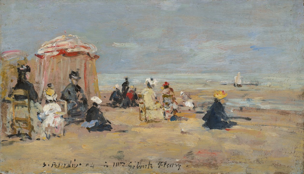 Sulla spiaggia da Eugene Louis Boudin