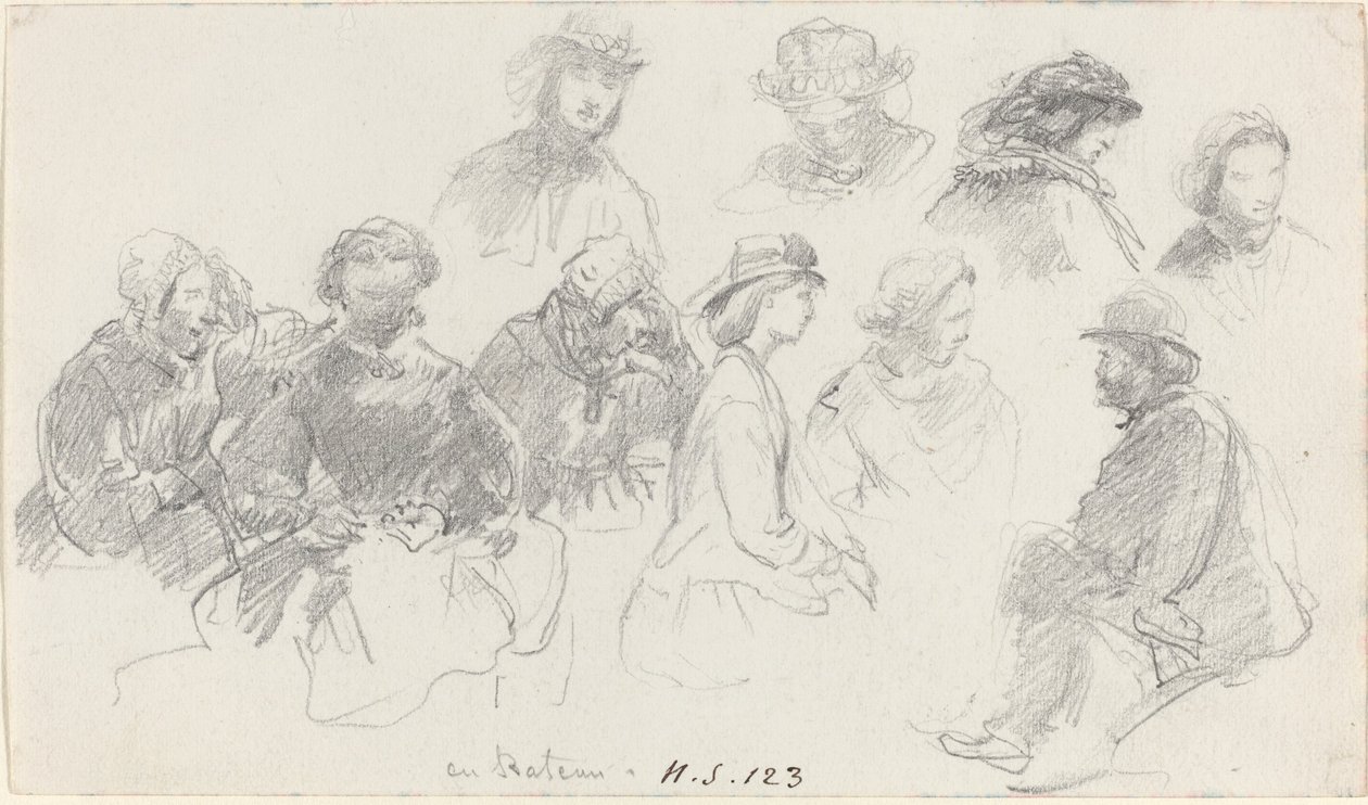 Passeggeri a bordo della nave, fine XIX secolo da Eugene Louis Boudin