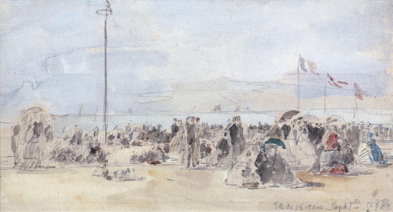Persone sulla Spiaggia, Trouville da Eugene Louis Boudin