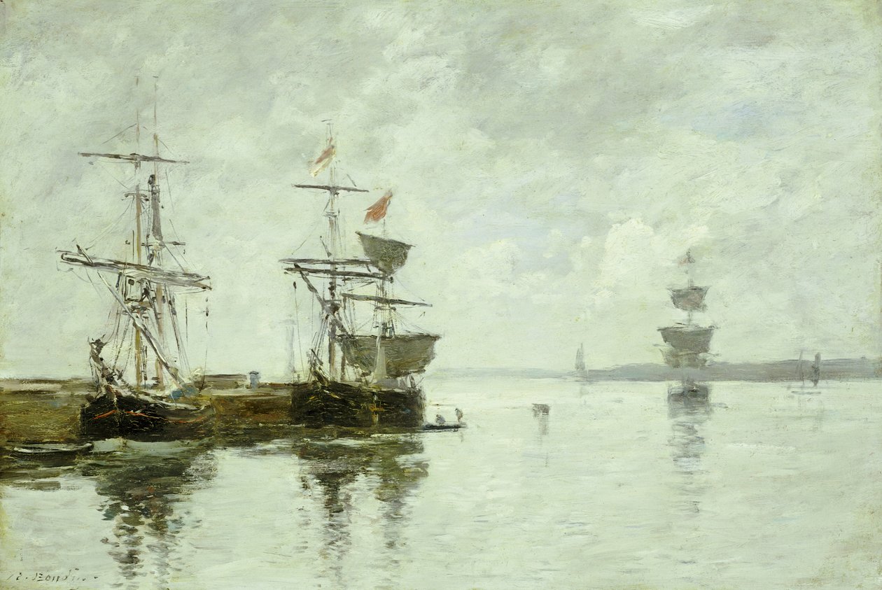 Scena portuale, c.1880 da Eugene Louis Boudin