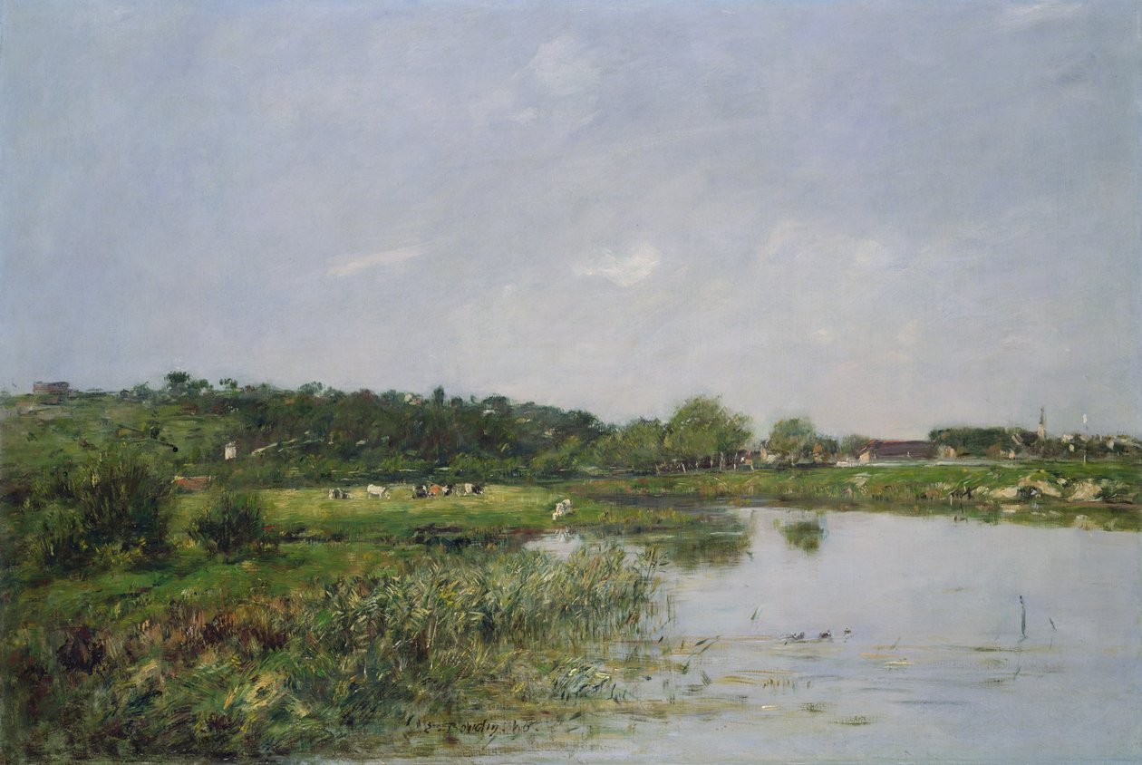 Riva del fiume a La Touques, 1890 da Eugene Louis Boudin