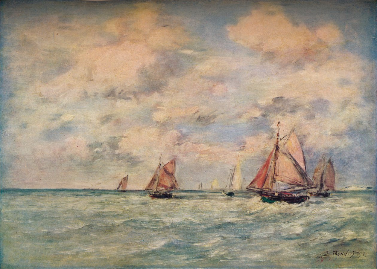 Sortie Des Barques A Trouville, XIX secolo da Eugene Louis Boudin