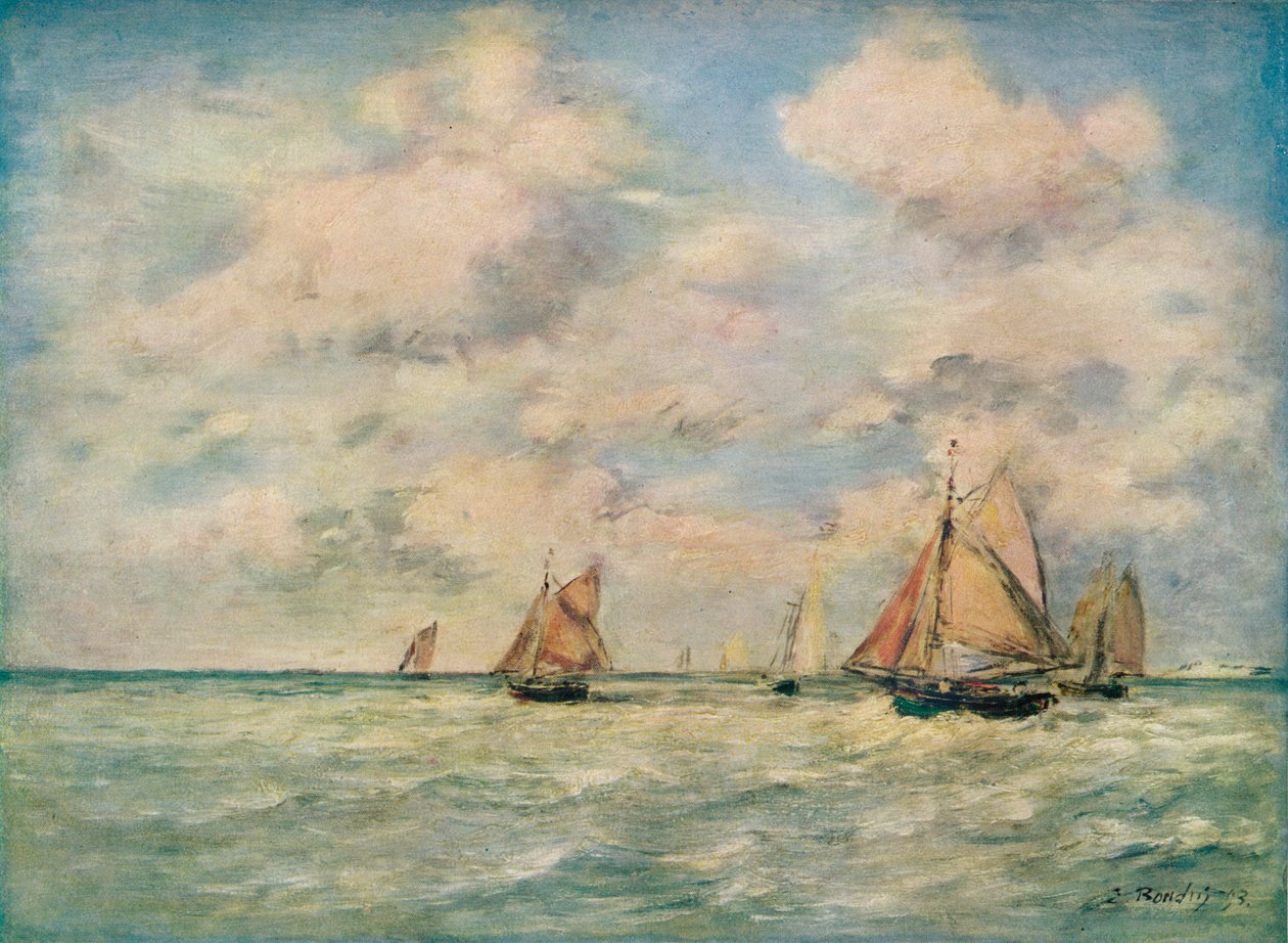 Sortie Des Barques A Trouville, XIX secolo da Eugene Louis Boudin