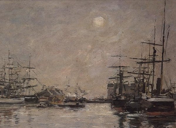 Il bacino della Barre, Le Havre da Eugene Louis Boudin