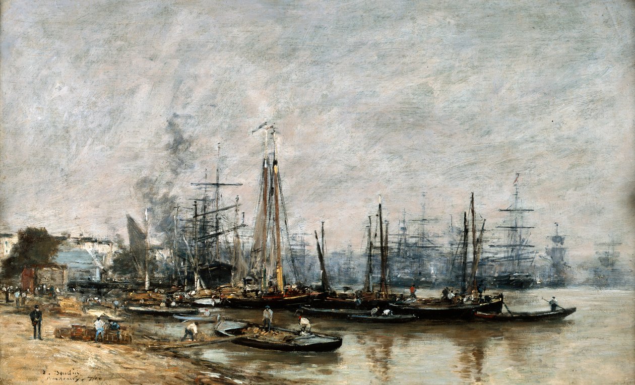 Il porto di Bordeaux, 1874 da Eugene Louis Boudin