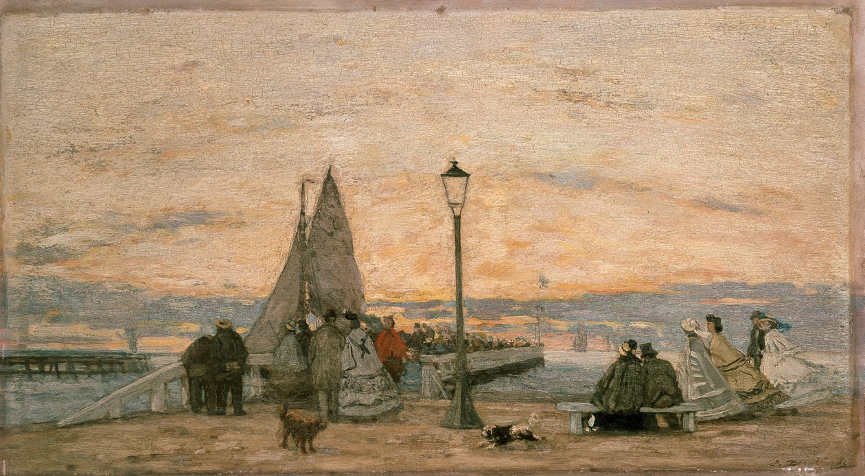 Il Molo a Trouville: Tramonto, 1862 da Eugene Louis Boudin