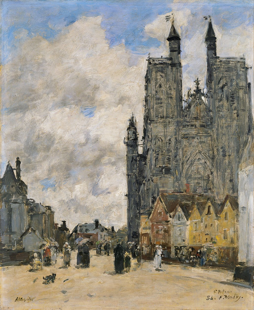 La piazza della chiesa di San Vulfrano ad Abbeville da Eugene Louis Boudin