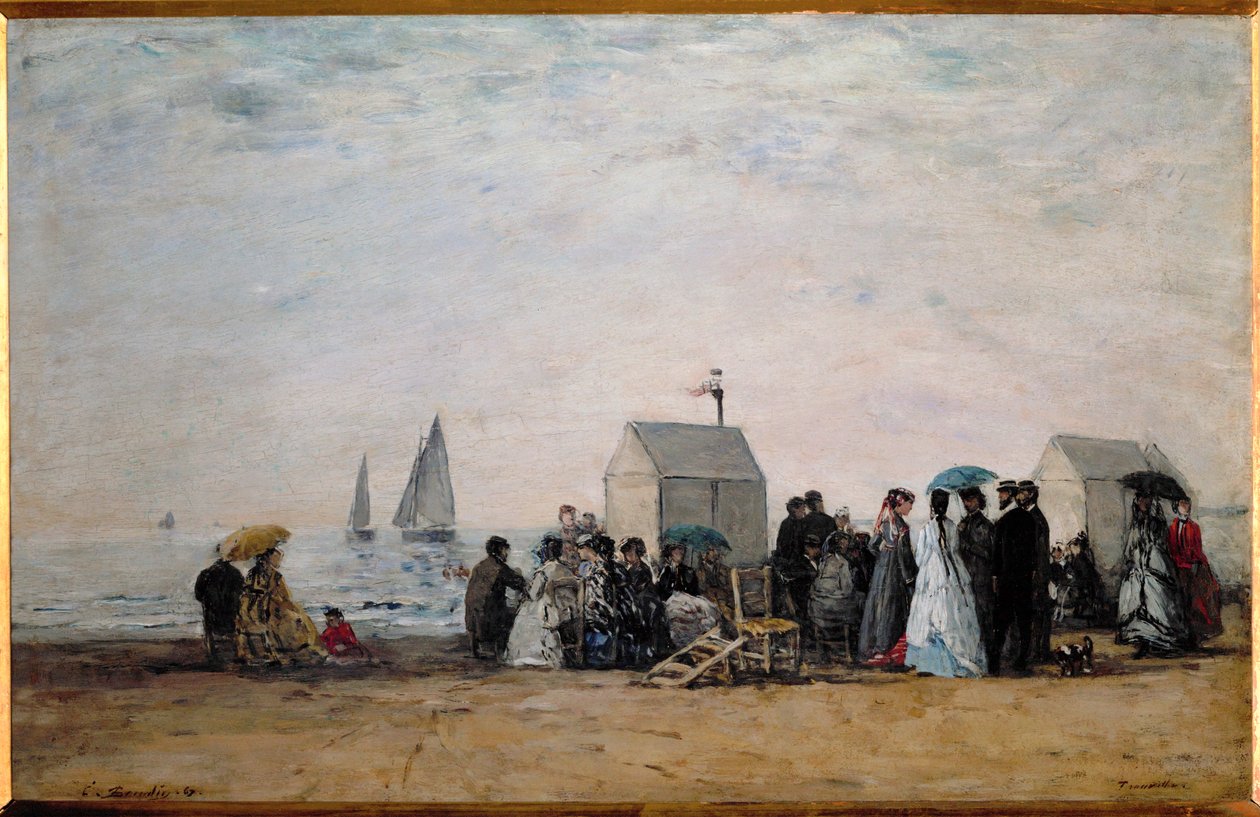 La spiaggia di Trouville da Eugene Louis Boudin