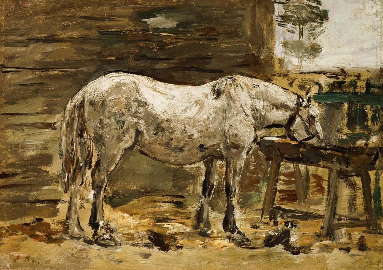 Cavallo Bianco alla Trogola, c.1885-90 da Eugene Louis Boudin